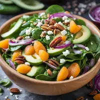 Salade avec abricots secs et jeunes pousses d'épinards