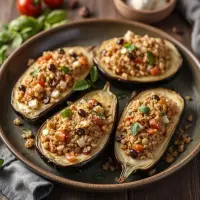 Aubergines farcies au quinoa