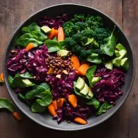 Salade d’épinards, grenade et chou